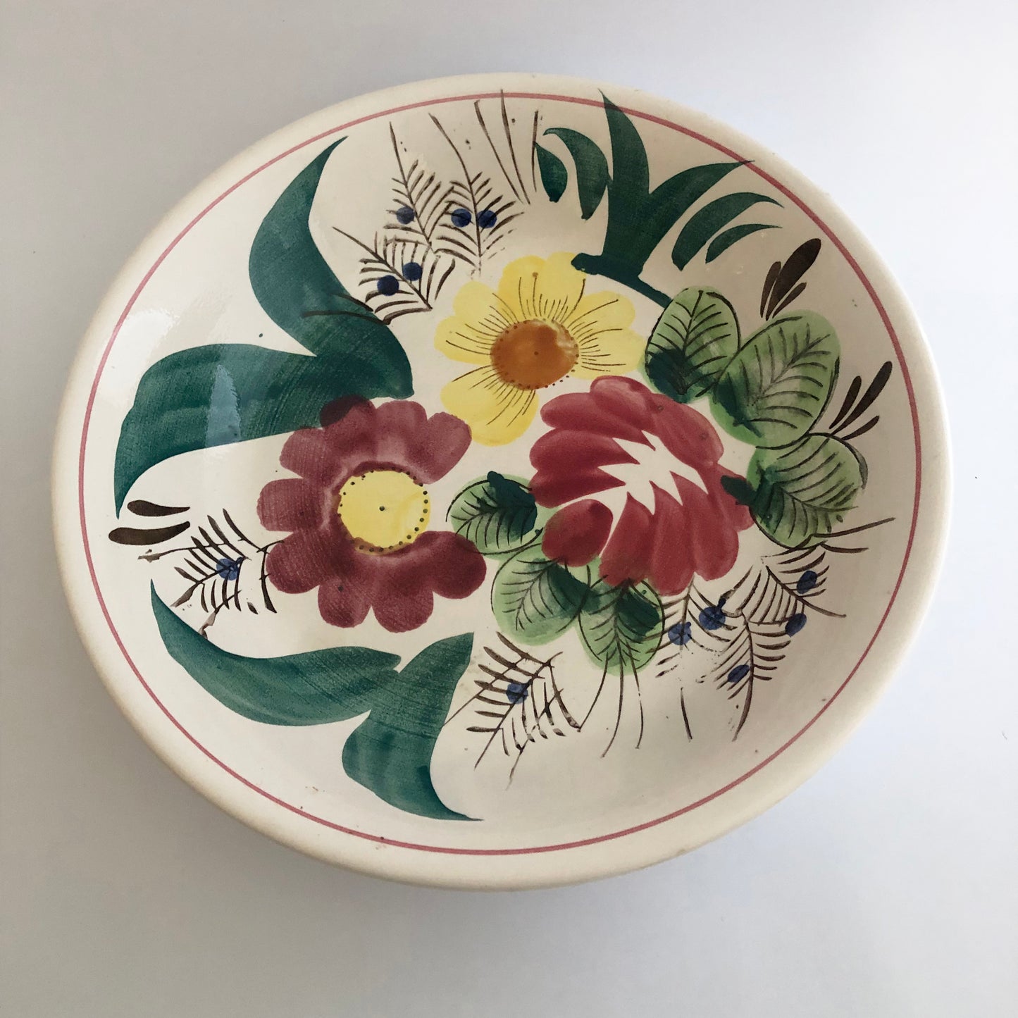 Vintage Belle Fiore Solian Ironstone Serving Bowl Hand painted