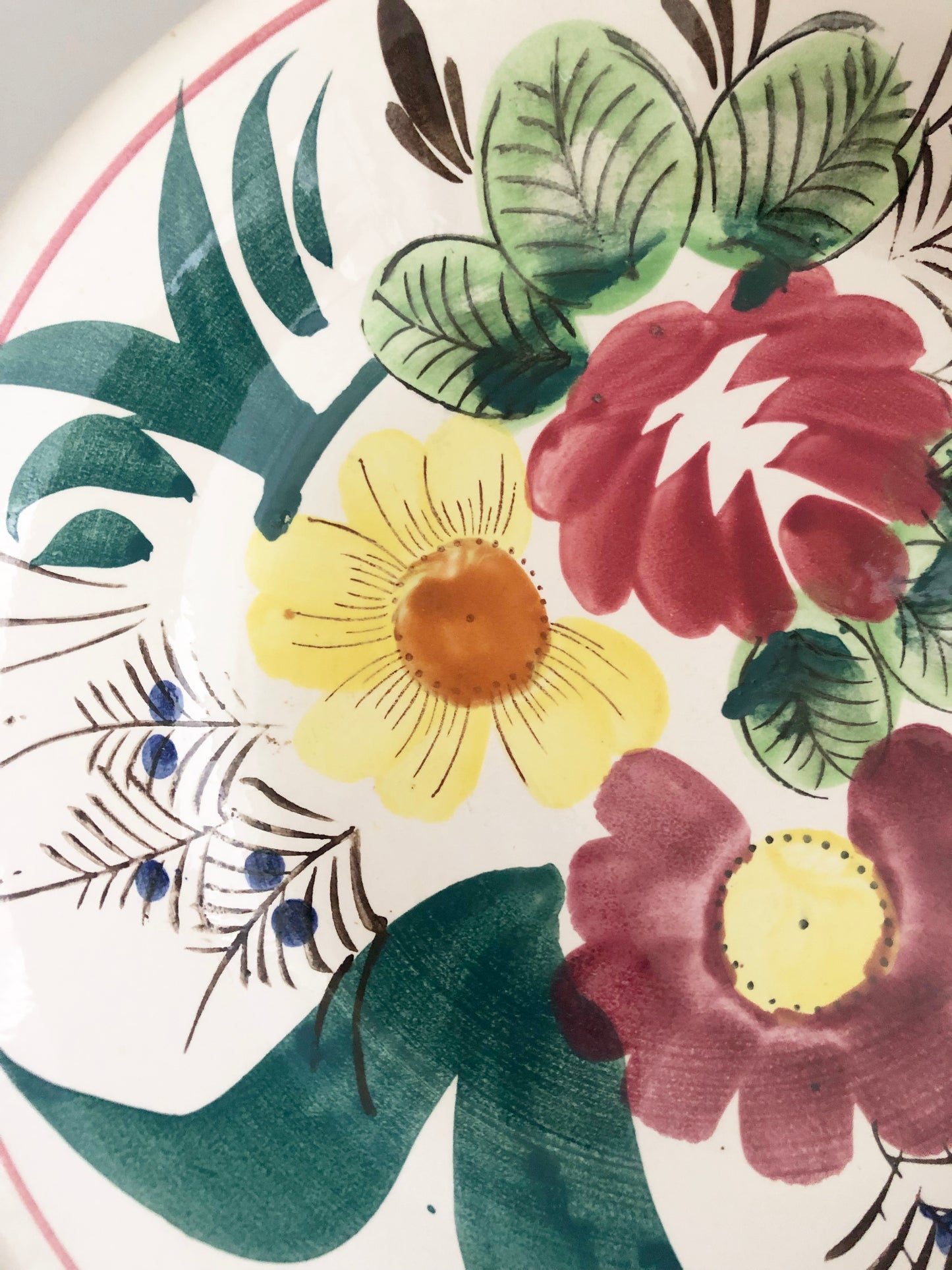 Vintage Belle Fiore Solian Ironstone Serving Bowl Hand painted