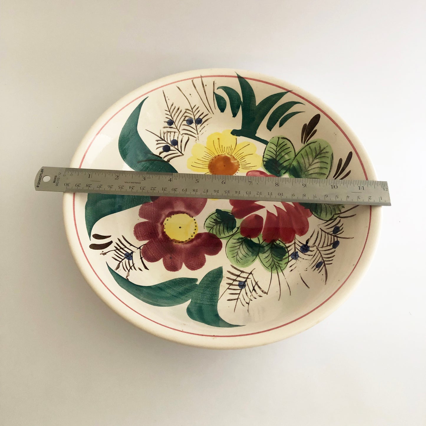 Vintage Belle Fiore Solian Ironstone Serving Bowl Hand painted