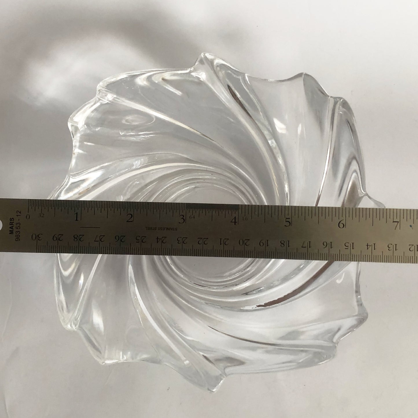 Vintage Crystal Swirl Irregular Rim Candy Dish