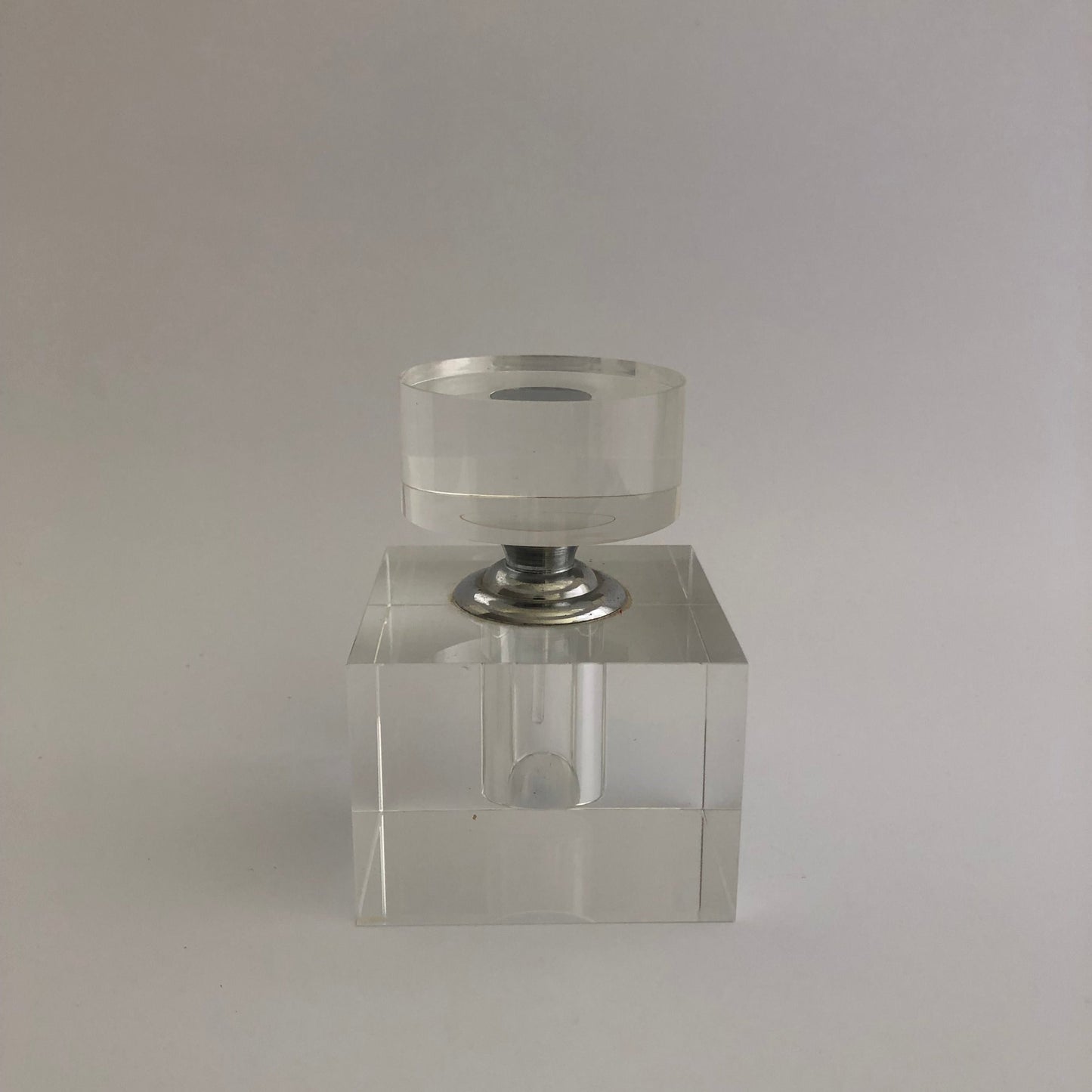 Glass Perfume Bottle, Cube Shaped