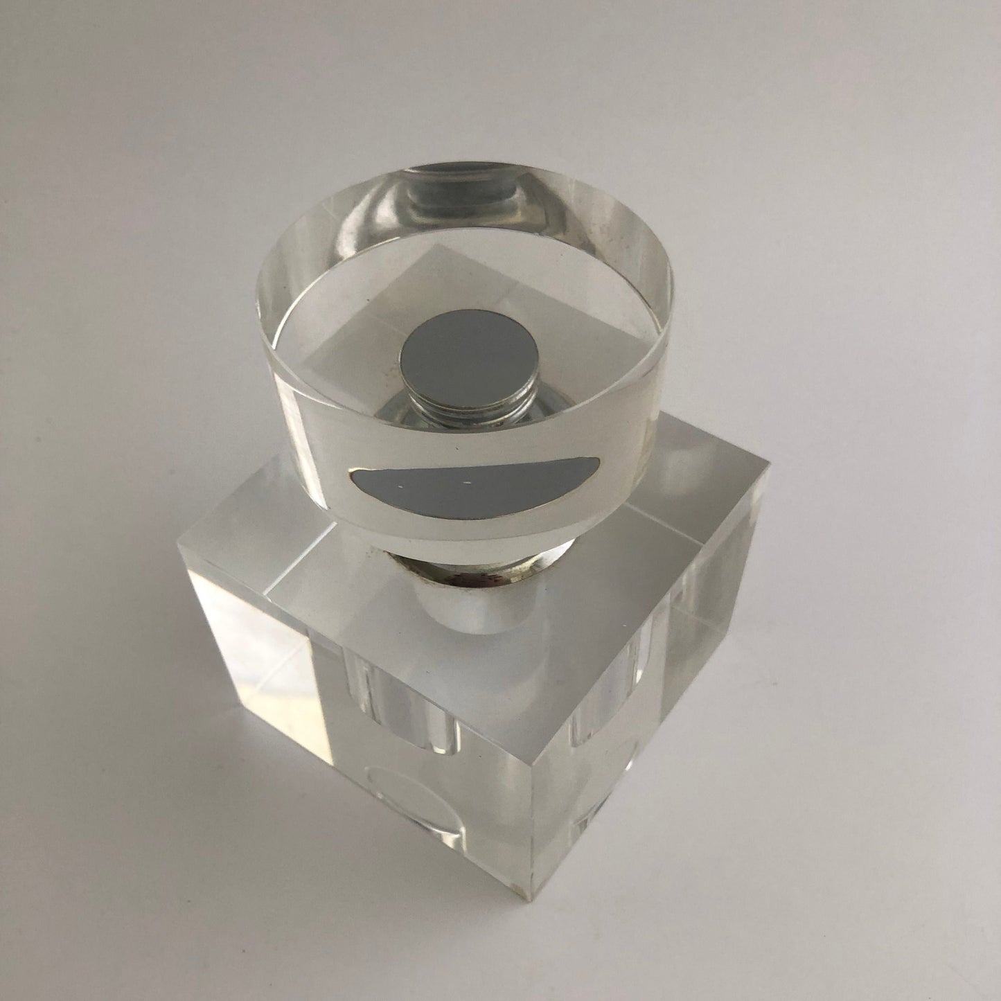 Glass Perfume Bottle, Cube Shaped