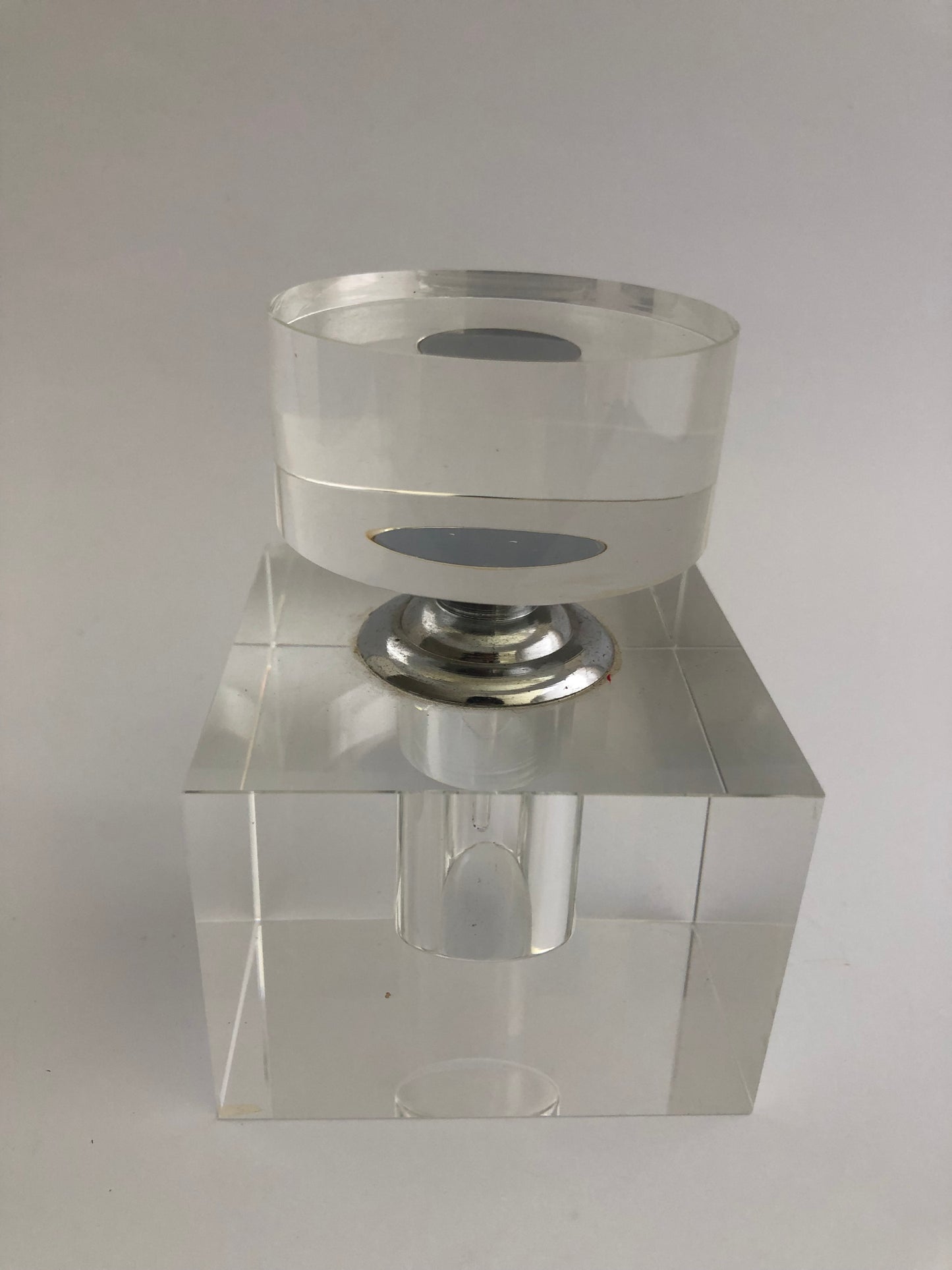 Glass Perfume Bottle, Cube Shaped
