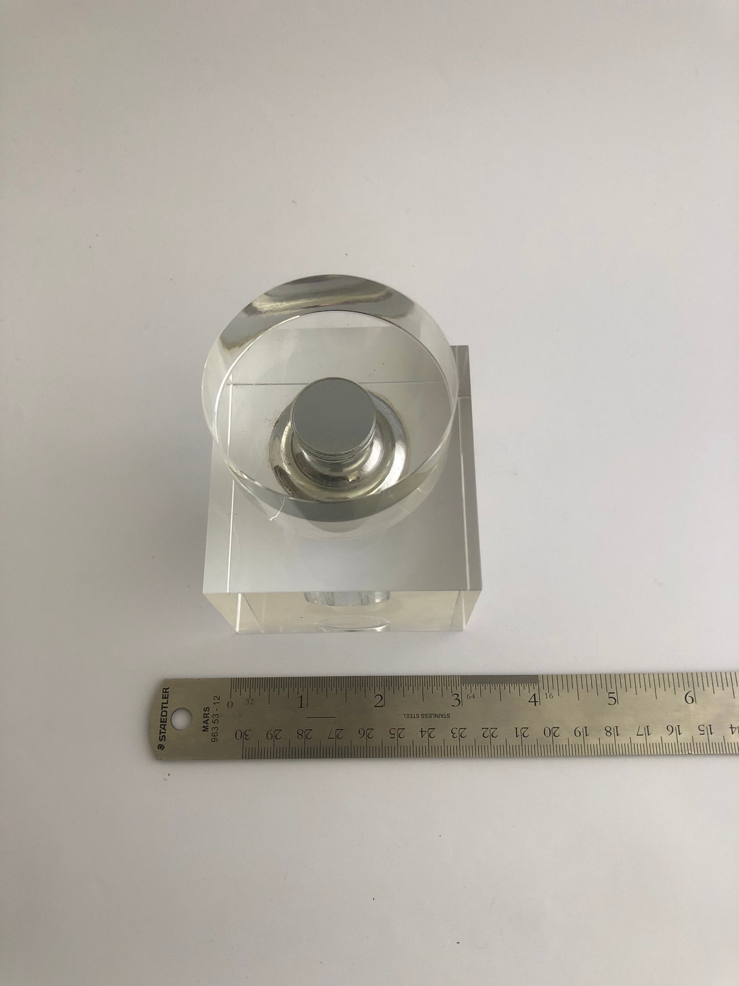 Glass Perfume Bottle, Cube Shaped