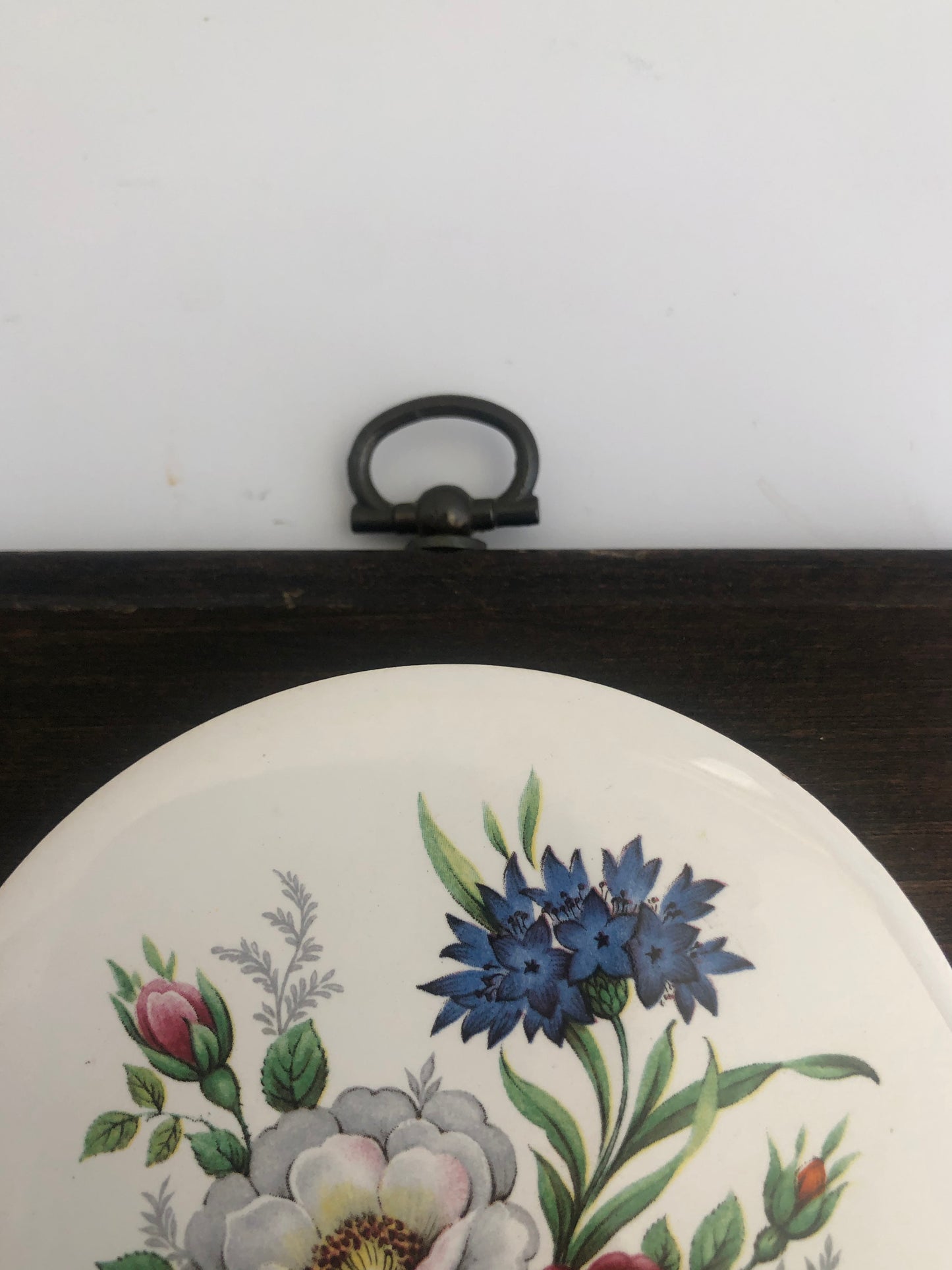 Wall Hanging Floral Tile and Wood