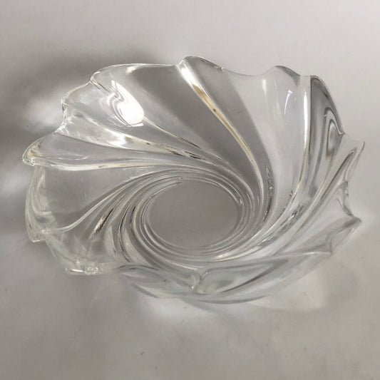 Vintage Crystal Swirl Irregular Rim Candy Dish