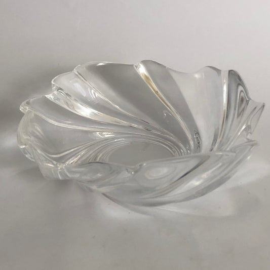 Vintage Crystal Swirl Irregular Rim Candy Dish